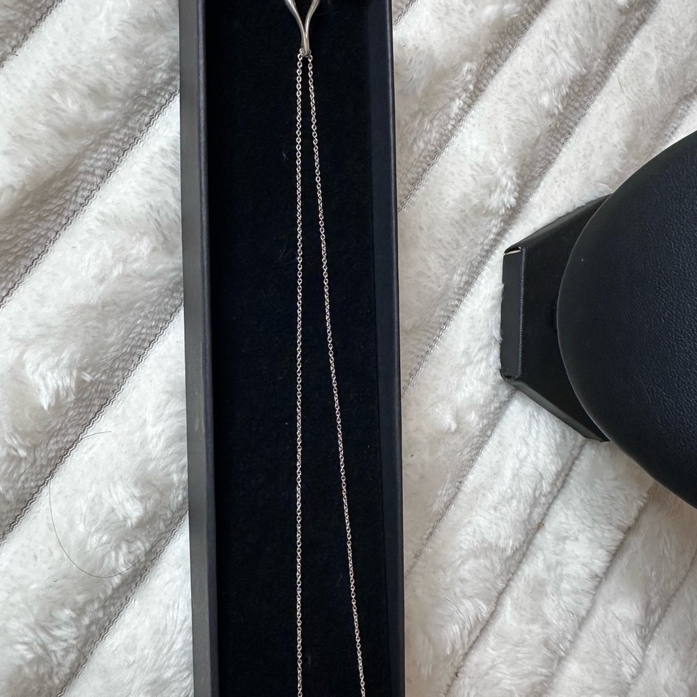 Tiffany & Co. Elsa Peretti Teardrop Pendant Necklace‎ 18” Sterling Silver - Picture 2 of 5